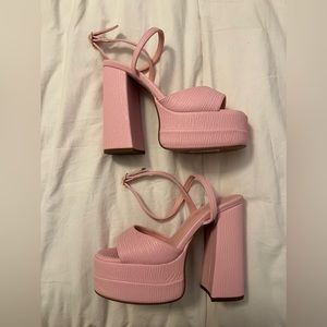 Barbie pink platform heels